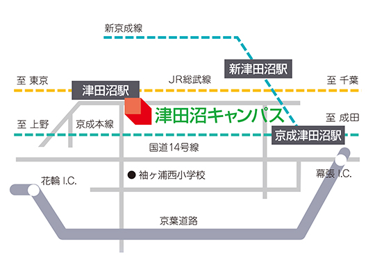 千葉工業大学 津田沼キャンパス 周辺地図